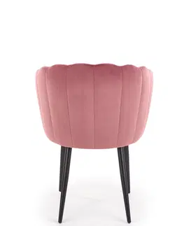 Jedálenské stoličky HALMAR K386 jedálenské kreslo ružová / čierna