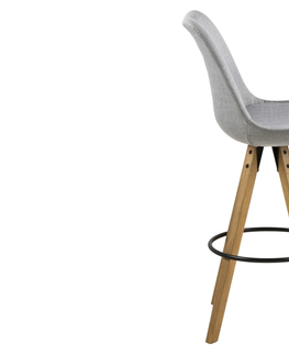 Barové stoličky Dkton Dizajnová barová stolička Nascha, svetlo šedá