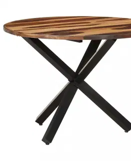 Jedálenské stoly Jedálenský stôl akácie / čierna Dekorhome 200x100x75 cm