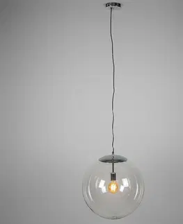 Zavesne lampy Škandinávska závesná lampa chróm s čírym sklom - Ball 50