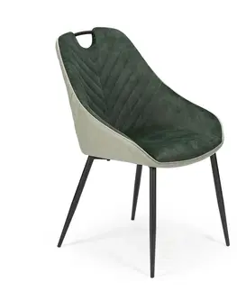 Jedálenské stoličky HALMAR K412 jedálenská stolička tmavozelená / svetlozelená / čierna