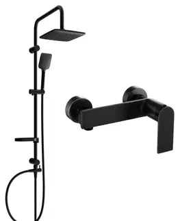 Sprchy a sprchové panely MEXEN/S - Sven sprchový stĺp vrátane sprchovej batérie Alexa, čierna 71240262-70