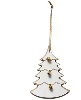 Vianočné dekorácie – do vnútra Ozdoba drevený stromček biela 175854