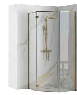 Sprchovacie kúty REA/S - Sprchovací kút DIAMOND 90x90 - zlatá So sprchovou vaničkou Diamond KPL-04904