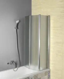 Sprchové dvere AQUALINE - VANDA Vaňová zástena skladacie 1000x1400 mm, chrom, matné sklo AQ1140
