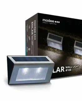 Záhradné lampy Modee LED solárne nástenné svietidlo ML-WS108, 2 ks