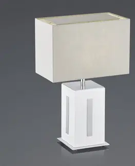 Stolové lampy BANKAMP BANKAMP Karlo stolná lampa biela/sivá, výška 47 cm