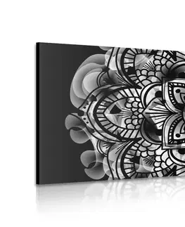 Čiernobiele obrazy Obraz Mandala zdravia v čiernobielom prevedení
