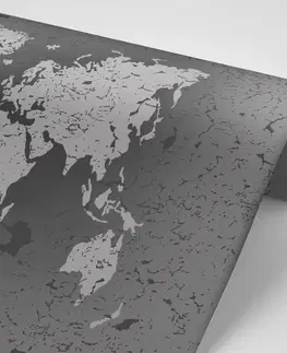 Samolepiace tapety Samolepiaca tapeta stará mapa na abstraktnom pozadí v čiernobielom