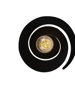Stropne svietidla Moderné stropné svietidlo s čiernym špirálovým tienidlom - Scroll