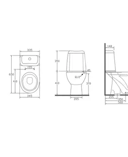 Kúpeľňa AQUALINE - RIGA WC kombi, dvojtlačítko 3/6l, spodný odpad, splachovací mechanizmus, biela RG801
