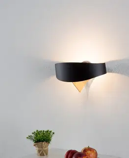 Nástenné svietidlá Selène Čierno-zlaté dizajnové nástenné svietidlo Scudo LED