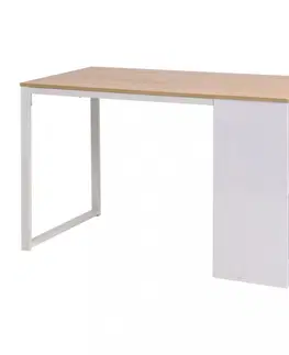 Písacie stoly Písací stôl s regálom 120x60 cm Dekorhome Biela / dub
