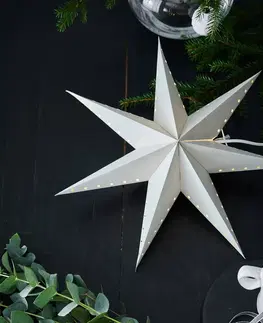 Vianočné svetelné hviezdy Markslöjd Živá dekoratívna hviezda, závesná, sivá, Ø 45 cm