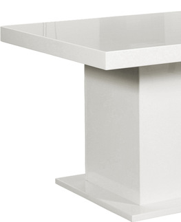 Jedálenské stoly PYKA Kacper 200/400 rozkladací jedálenský stôl biely vysoký lesk