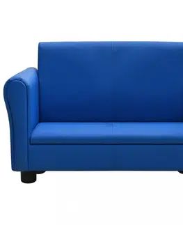 Pohovky a kreslá Detská sedačka s podnožkou umelá koža Dekorhome Krémová
