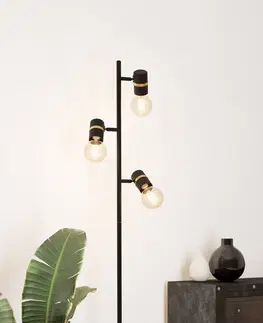 Stojacie lampy EGLO Stojacia lampa Lurone, čierna, s tromi žiarovkami