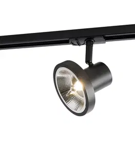 Kolajnicove svietidla Moderný 1-fázový koľajnicový reflektor čierny AR111 - Jeany