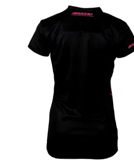 Dámske tričká Dámske tričko s krátkym rukávom CRUSSIS čierna-fluo ružová čierno-ružová - XS