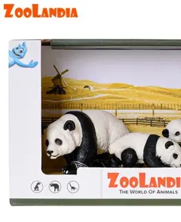 Hračky - figprky zvierat MIKRO TRADING - Zoolandia samec a samica pandy s mláďatami v krabičke