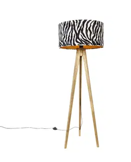 Stojace lampy Vintage stojaca lampa tienidlo zebra v prevedení 50 cm - Tripod Classic