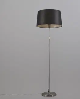 Stojace lampy Stojacia lampa oceľová s tienidlom čierna 45 cm nastaviteľná - Parte