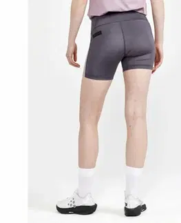 Dámske šortky Dámske funkčné krátke elastické nohavice CRAFT PRE Hypervent Short tmavo šedé s fialovou 1910434-985436 XS