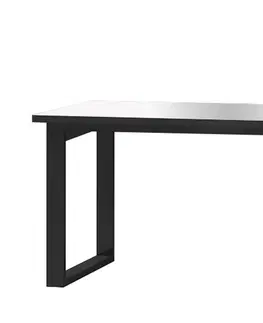 Jedálenské stoly LEANA jedálenský stôl 24WXJW92, čierna/šedé sklo