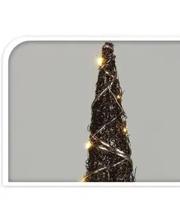 Vianočné dekorácie Vianočný LED kužeľ Browee tmavohnedá, 20 LED, 12 x 40 cm