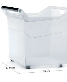 Úložné boxy NABBI NUK5H plastový úložný box na kolieskach 44 l priehľadná
