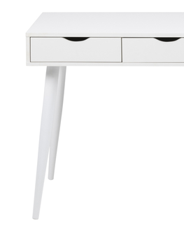 Písacie stoly Dkton Dizajnový písací stôl Nature 110 cm, biely
