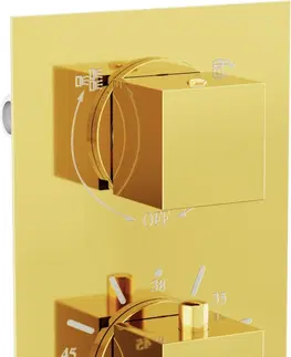 Vane MEXEN - Cube termostatická batérie sprcha / vaňa 2-output gold 77502-50