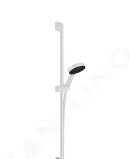 Kúpeľňa HANSGROHE - Pulsify Select Set sprchovej hlavice, 3 prúdy, tyče 959 mm a hadice, matná biela 24170700