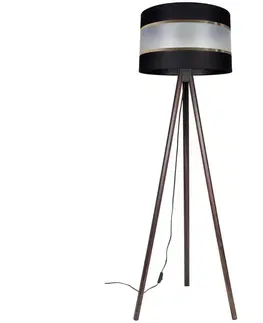 Lampy  Stojacia lampa CORAL 1xE27/60W/230V hnedá/čierna/zlatá 