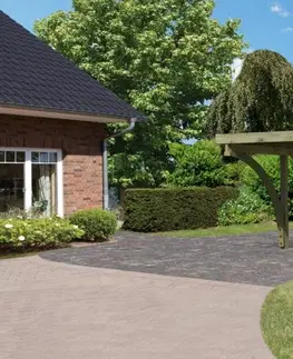 Záhradné domčeky Drevený prístrešok / carport CLASSIC 3C s plechmi Lanitplast