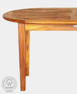 Stolčeky DEOKORK Záhradný teakový stôl DANTE 160x90 cm