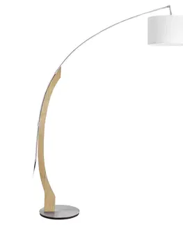 Stojacie lampy do obývačky HerzBlut HerzBlut Amos oblúkové svietidlo rám prírodný dub