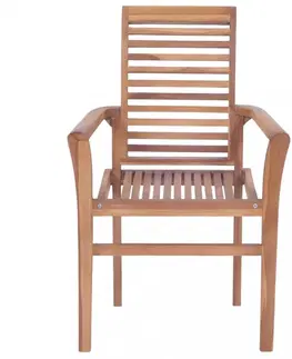 Jedálenské stoličky a kreslá Stohovateľné jedálenské stoličky 2 ks hnedá Dekorhome