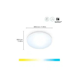 SmartHome stropné svietidlá WiZ WiZ SuperSlim LED stropné svetlo CCT Ø29cm biele