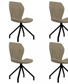 Jedálenské stoličky a kreslá Jedálenská stolička 4 ks umelá koža Dekorhome Biela