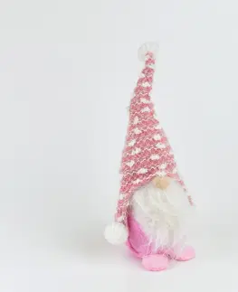 Vianočné dekorácie Vianočný textilný škriatok Pinky, 23 cm