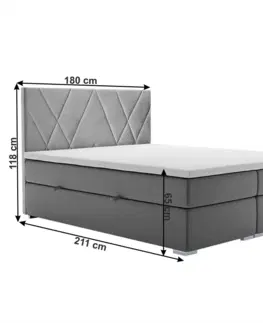 Postele Boxspringová posteľ ORA Tempo Kondela 180 x 200 cm