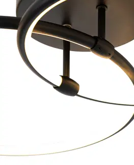Stropne svietidla Stropné svietidlo čierne vrátane LED 3-stupňového stmievateľného 2-svetla - Joaniqa