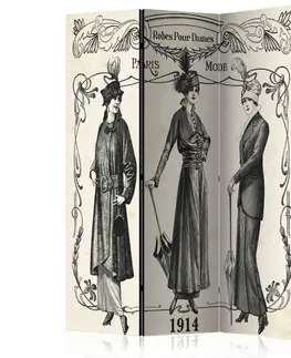 Paravány Paraván Dress 1914 Dekorhome 135x172 cm (3-dielny)