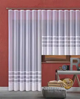 Záclony Forbyt, Hotová záclona alebo balkónový komplet, Karolína, biela 200 x 250 cm