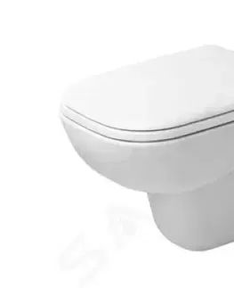 Záchody DURAVIT - D-Code Závesné WC, Rimless, doska SoftClose, biela 45700900A1