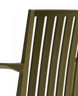Záhradné stoličky a kreslá Plastové kreslo s podrúčkami HELSINKY (rôzne farby) olivová