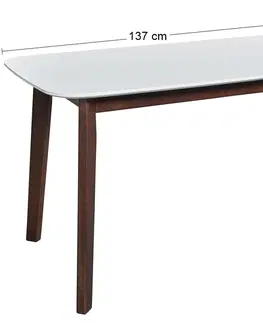 Jedálenské stoly NABBI Fiver 137 jedálenský stôl orech / biela