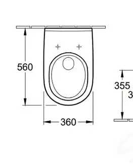 Záchody VILLEROY & BOCH - O.novo Závesné WC s doskou SoftClose, Combi-Pack, s CeramicPlus, biela 5660H1R1