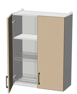 Kuchynské skrinky horná vysoká skrinka s odkvapkávačom š.70, v.92, Modena WD7092, grafit / šedá činčila